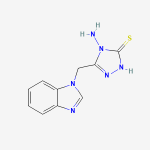 B1270546 5-((1H-benzo[d]imidazol-1-yl)methyl)-4-amino-4H-1,2,4-triazole-3-thiol CAS No. 791806-33-2