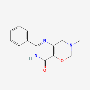 molecular formula C13H13N3O2 B12705525 3-Methyl-6-phenyl-3,4-dihydro-2H-pyrimido(4,5-e)(1,3)oxazin-8-ol CAS No. 13365-48-5