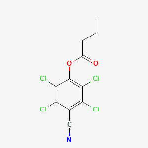 molecular formula C11H7Cl4NO2 B12705526 Butanoic acid, 4-cyano-2,3,5,6-tetrachlorophenyl ester CAS No. 67205-54-3