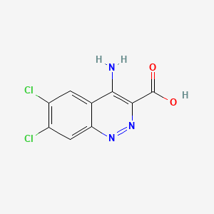 molecular formula C9H5Cl2N3O2 B12705552 3-Cinnolinecarboxylic acid, 4-amino-6,7-dichloro-, hydrate CAS No. 161373-48-4