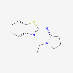 molecular formula C13H15N3S B12705576 N-(1-Ethyl-2-pyrrolidinylidene)-2-benzothiazolamine CAS No. 84859-08-5