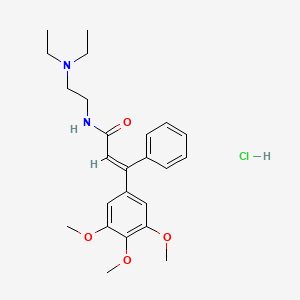 molecular formula C24H33ClN2O4 B12705598 N-(2-(Diethylamino)ethyl)(phenyl(3,4,5-trimethoxyphenyl)methylene)acetamide monohydrochloride CAS No. 93777-59-4