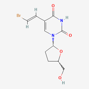 molecular formula C11H13BrN2O4 B12705659 Uridine, 5-(2-bromoethenyl)-2',3'-dideoxy-, (E)- CAS No. 105879-56-9