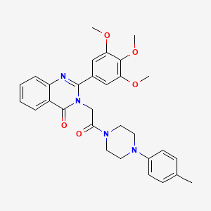 molecular formula C30H32N4O5 B12705702 Piperazine, 1-(4-methylphenyl)-4-((4-oxo-2-(3,4,5-trimethoxyphenyl)-3(4H)-quinazolinyl)acetyl)- CAS No. 83409-16-9