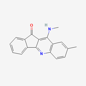 molecular formula C18H14N2O B12705720 8-Methyl-10-(methylamino)-11H-indeno(1,2-b)quinolin-11-one CAS No. 93695-74-0