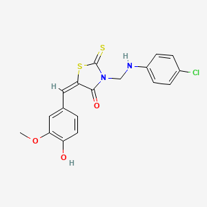 4-Thiazolidinone, 3-(((4-chlorophenyl)amino)methyl)-5-((4-hydroxy-3-methoxyphenyl)methylene)-2-thioxo-