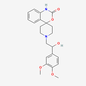 molecular formula C22H26N2O5 B12705776 Spiro(4H-3,1-benzoxazine-4,4'-piperidin)-2(1H)-one, 1'-(2-(3,4-dimethoxyphenyl)-2-hydroxyethyl)- CAS No. 85732-25-8