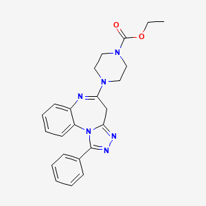 1-Piperazinecarboxylic acid, 4-(1-phenyl-4H-(1,2,4)triazolo(4,3-a)(1,5)benzodiazepin-5-yl)-, ethyl ester