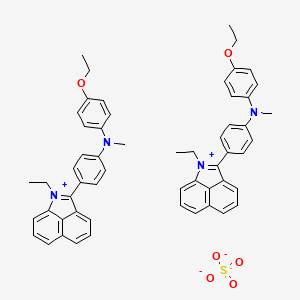 molecular formula C56H54N4O6S B12705830 N-(4-ethoxyphenyl)-4-(1-ethylbenzo[cd]indol-1-ium-2-yl)-N-methylaniline;sulfate CAS No. 85187-79-7