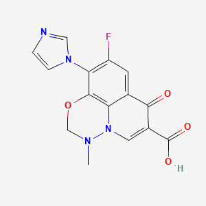 7H-Pyrido(3,2,1-ij)(4,1,2)benzoxadiazine-6-carboxylic acid, 2,3-dihydro-9-fluoro-10-(1H-imidazol-1-yl)-3-methyl-7-oxo-