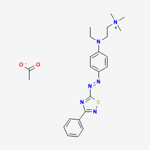 molecular formula C21H27N6S.C2H3O2<br>C23H30N6O2S B12705879 (2-(Ethyl(4-((3-phenyl-1,2,4-thiadiazol-5-yl)azo)phenyl)amino)ethyl)trimethylammonium acetate CAS No. 85187-99-1