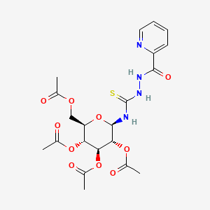 molecular formula C21H26N4O10S B12705886 2-Pyridinecarboxylic acid, 2-(((2,3,4,6-tetra-O-acetyl-beta-D-glucopyranosyl)amino)thioxomethyl)hydrazide CAS No. 67492-46-0