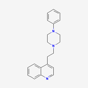 molecular formula C21H23N3 B12705900 Quinoline, 4-(2-(4-phenyl-1-piperazinyl)ethyl)- CAS No. 126921-42-4