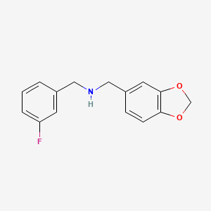 molecular formula C15H14FNO2 B1270594 (1,3-苯并二氧杂环-5-基甲基)(3-氟苄基)胺 CAS No. 418789-26-1