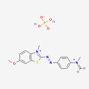 2-(((4-Dimethylammonio)phenyl)azo)-6-methoxy-3-methylbenzothiazolium hydrogen phosphate