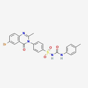 Benzenesulfonamide, 4-(6-bromo-2-methyl-4-oxo-3(4H)-quinazolinyl)-N-(((4-methylphenyl)amino)carbonyl)-