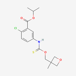 Benzoic acid, 2-chloro-5-((((3-methyl-3-oxetanyl)methoxy)thioxomethyl)amino)-, 1-methylethyl ester