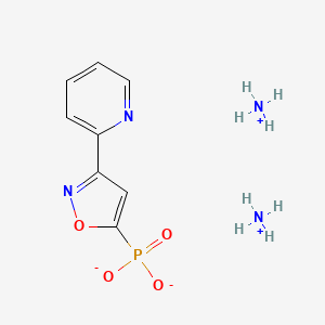 molecular formula C8H13N4O4P B12706038 Phosphonic acid, (3-(2-pyridinyl)-5-isoxazolyl)-, diammonium salt CAS No. 125674-66-0