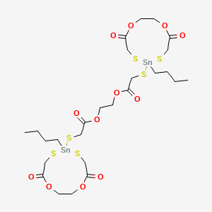 molecular formula C26H42O12S6Sn2 B12706047 Ethylene bis(((8-butyl-5,11-dioxo-1,4-dioxa-7,9-dithia-8-stannacycloundec-8-yl)thio)acetate) CAS No. 93918-33-3