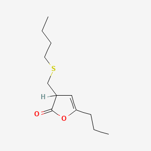 molecular formula C12H20O2S B12706054 3-((Butylthio)methyl)-5-propyl-2(3H)-furanone CAS No. 120388-34-3