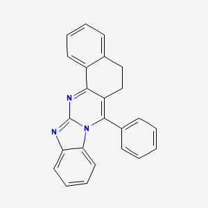 molecular formula C24H17N3 B12706059 Benzimidazo(2,1-b)benzo(h)quinazoline, 5,6-dihydro-7-phenyl- CAS No. 171088-83-8