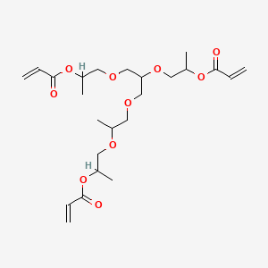 molecular formula C24H38O10 B12706073 1,4,12-Trimethyl-14-oxo-8-(2-((1-oxoallyl)oxy)propoxy)-3,6,10,13-tetraoxahexadec-15-en-1-yl acrylate CAS No. 94160-32-4