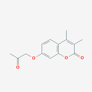 B1270609 3,4-dimethyl-7-(2-oxopropoxy)-2H-chromen-2-one CAS No. 156006-10-9