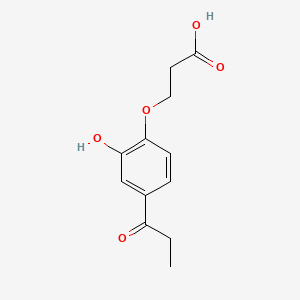 Propanoic acid, 3-(2-hydroxy-5-(1-oxopropyl)phenoxy)-