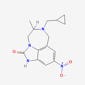 Imidazo(4,5,1-jk)(1,4)benzodiazepin-2(1H)-one, 6-(cyclopropylmethyl)-4,5,6,7-tetrahydro-5-methyl-9-nitro-