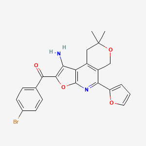 Methanone, (1-amino-5-(2-furanyl)-8,9-dihydro-8,8-dimethyl-6H-furo(2,3-b)pyrano(4,3-d)pyridin-2-yl)(4-bromophenyl)-