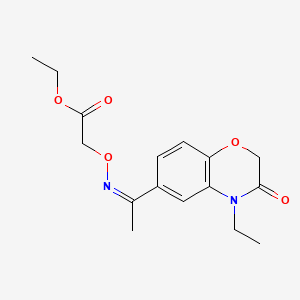 Acetic acid, (((1-(4-ethyl-3,4-dihydro-3-oxo-2H-1,4-benzoxazin-6-yl)ethylidene)amino)0XY)-, ethyl ester