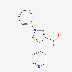 B1270616 1-phenyl-3-pyridin-4-yl-1H-pyrazole-4-carbaldehyde CAS No. 371917-81-6