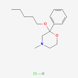 molecular formula C16H26ClNO2 B12706166 4-Methyl-2-(pentyloxy)-2-phenylmorpholine hydrochloride CAS No. 124497-87-6