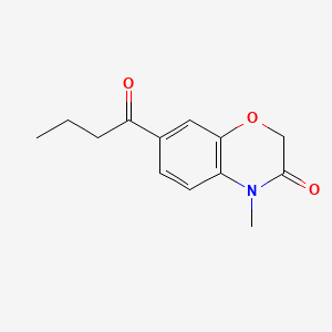 2H-1,4-Benzoxazin-3(4H)-one, 4-methyl-7-(1-oxobutyl)-