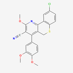 5H-(1)Benzothiopyrano(4,3-b)pyridine-3-carbonitrile, 9-chloro-4-(3,4-dimethoxyphenyl)-2-methoxy-