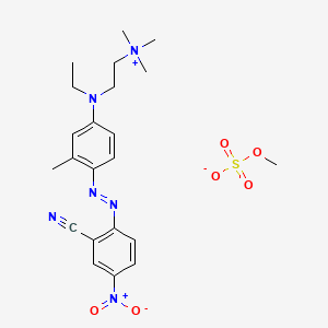 molecular formula C22H30N6O6S B12706205 (2-((4-((2-Cyano-4-nitrophenyl)azo)-3-methylphenyl)ethylamino)ethyl)trimethylammonium methyl sulphate CAS No. 83968-94-9