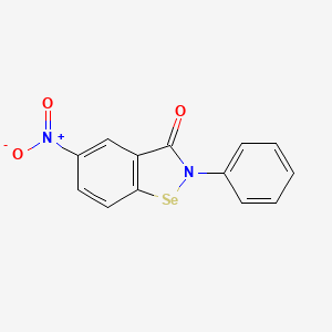 molecular formula C13H8N2O3Se B12706206 1,2-Benzisoselenazol-3(2H)-one, 5-nitro-2-phenyl- CAS No. 81744-08-3