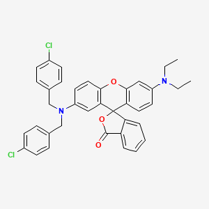 molecular formula C38H32Cl2N2O3 B12706210 2'-(Bis(4-chlorobenzyl)amino)-6'-(diethylamino)spiro(isobenzofuran-1(3H),9'-(9H)xanthene)-3-one CAS No. 35783-51-8