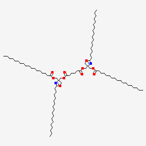 molecular formula C86H160N2O10 B12706247 Bis((2-heptadecyl-4,5-dihydro-4-(((1-oxooctadecyl)oxy)methyl)oxazol-4-yl)methyl) adipate CAS No. 94159-97-4