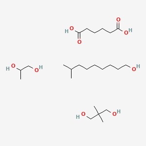 molecular formula C24H52O9 B12706295 Hexanedioic acid, ester with 2,2-dimethyl-1,3-propanediol, isodecanol and 1,2-propanediol CAS No. 84712-46-9