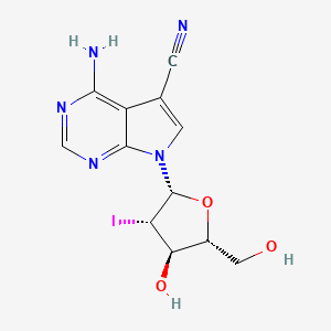 4-Amino-7-(4-hydroxy-5-hydroxymethyl-3-iodo-tetrahydro-furan-2-yl)-7H-pyrrolo(2,3-d)pyrimidine-5-carbonitrile