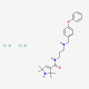 1H-Pyrrole-3-carboxamide, 2,5-dihydro-N-(3-(((4-phenoxyphenyl)methyl)amino)propyl)-2,2,5,5-tetramethyl-, dihydrochloride