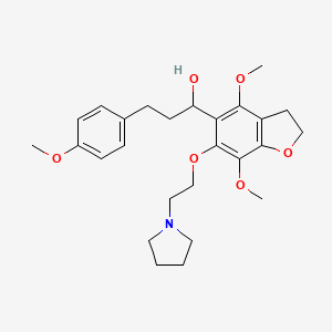 5-Benzofuranmethanol, 2,3-dihydro-4,7-dimethoxy-alpha-(2-(4-methoxyphenyl)ethyl)-6-(2-(1-pyrrolidinyl)ethoxy)-