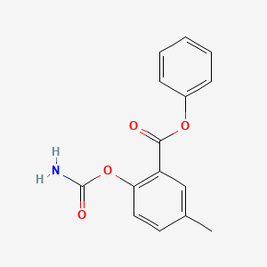 Benzoic acid, 2-((aminocarbonyl)oxy)-5-methyl-, phenyl ester