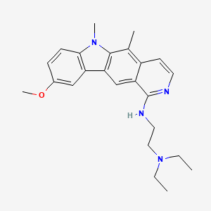 1,2-Ethanediamine, N,N-diethyl-N'-(5,6-dimethyl-9-methoxy-6H-pyrido(4,3-b)carbazol-1-yl)-, hemihydrate