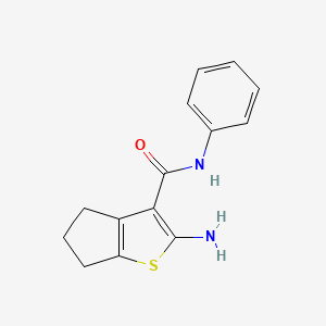 molecular formula C14H14N2OS B1270660 2-氨基-N-苯基-5,6-二氢-4H-环戊[b]噻吩-3-甲酰胺 CAS No. 321529-89-9