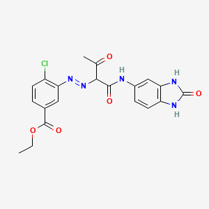 Ethyl 4-chloro-3-[[1-[[(2,3-dihydro-2-oxo-1H-benzimidazol-5-YL)amino]carbonyl]-2-oxopropyl]azo]benzoate