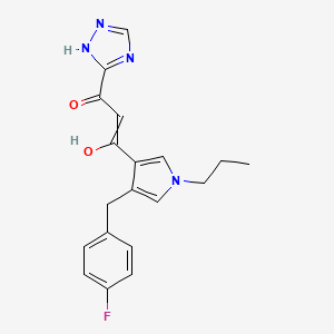 2-Propen-1-one, 1-(4-((4-fluorophenyl)methyl)-1-propyl-1H-pyrrol-3-yl)-3-hydroxy-3-(1H-1,2,4-triazol-3-yl)-