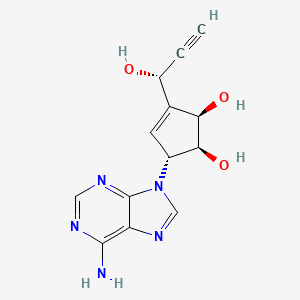 3-Cyclopentene-1,2-diol, 5-(6-amino-9H-purin-9-yl)-3-((1R)-1-hydroxy-2-propynyl)-, (1S,2R,5R)-