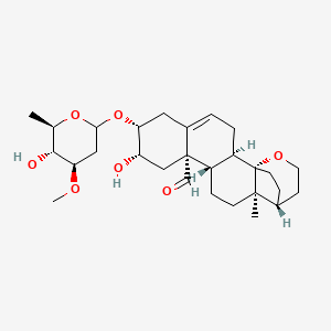 3beta-((2,6-Dideoxy-3-O-methyl-D-arabino-hexopyranosyl)oxy)-14beta,21-epoxy-2beta-hydroxypregn-5-en-19-al